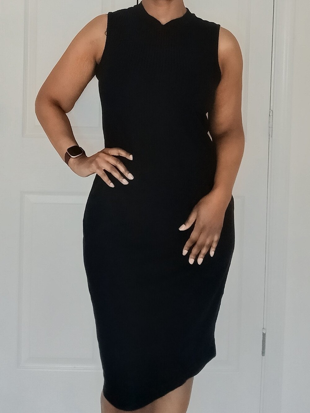 No Boundaries Black Ribbed Knit Tank Dress